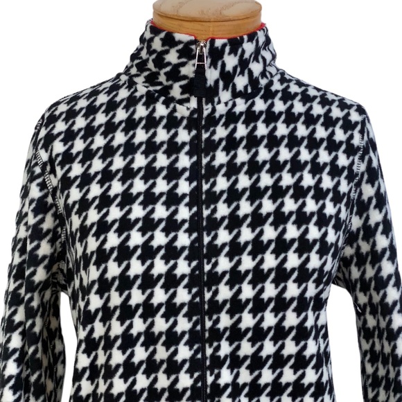 Kim Rogers Black White Check Fleece Jackets Small NWOT - Picture 2 of 7